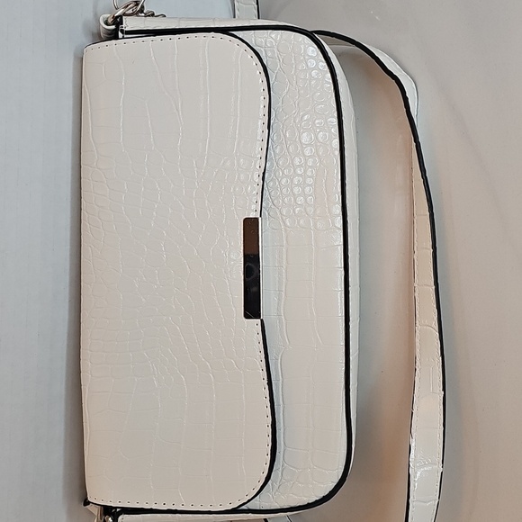Ardene White Crocodile-Embossed Crossbody Bag - Picture 2 of 6